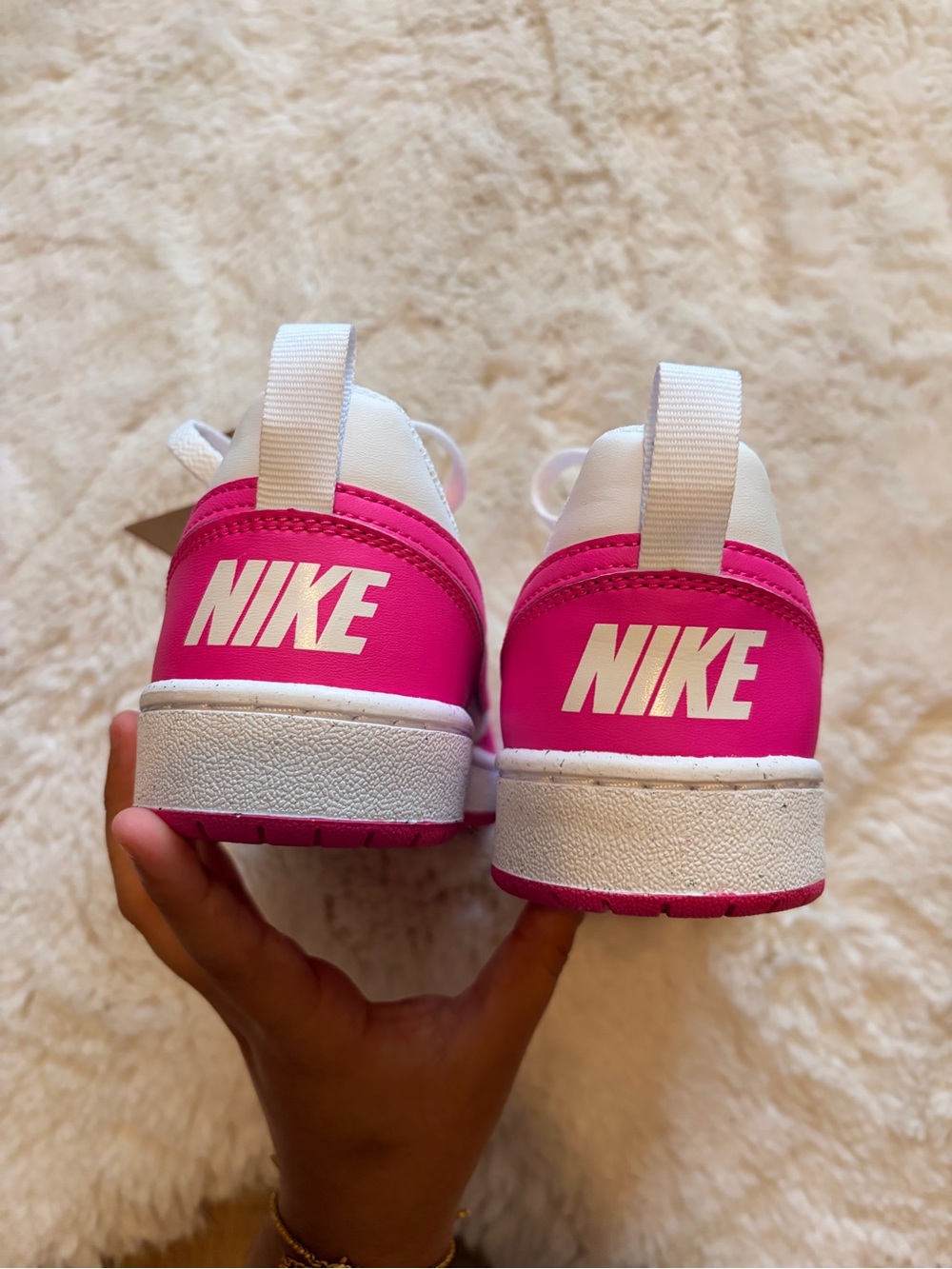 Nike White and Hot Pink Low-Top Sneakers - Picture 4 of 6